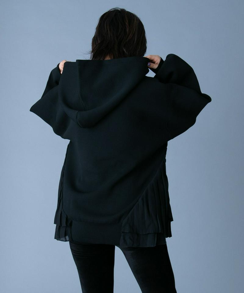 プリーツドッキングニットフーディー