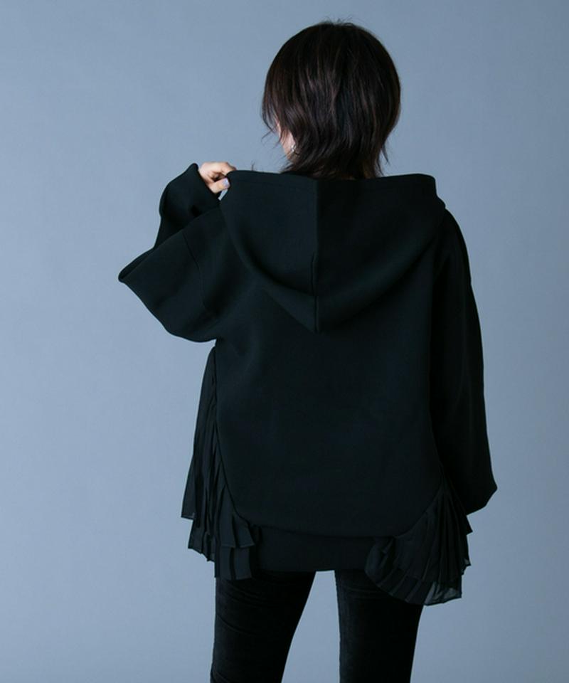 プリーツドッキングニットフーディー