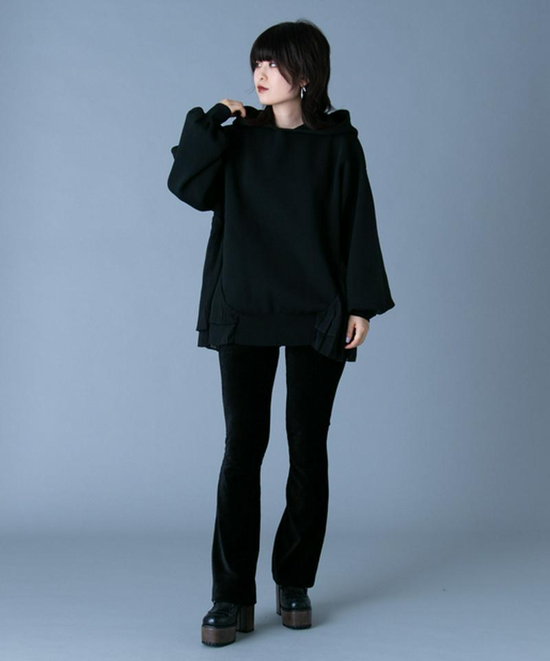 プリーツドッキングニットフーディー