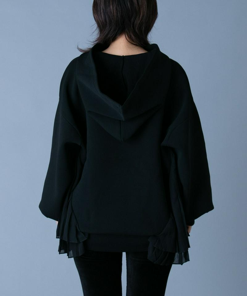 プリーツドッキングニットフーディー