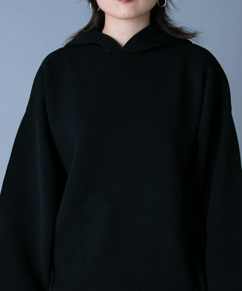 プリーツドッキングニットフーディー