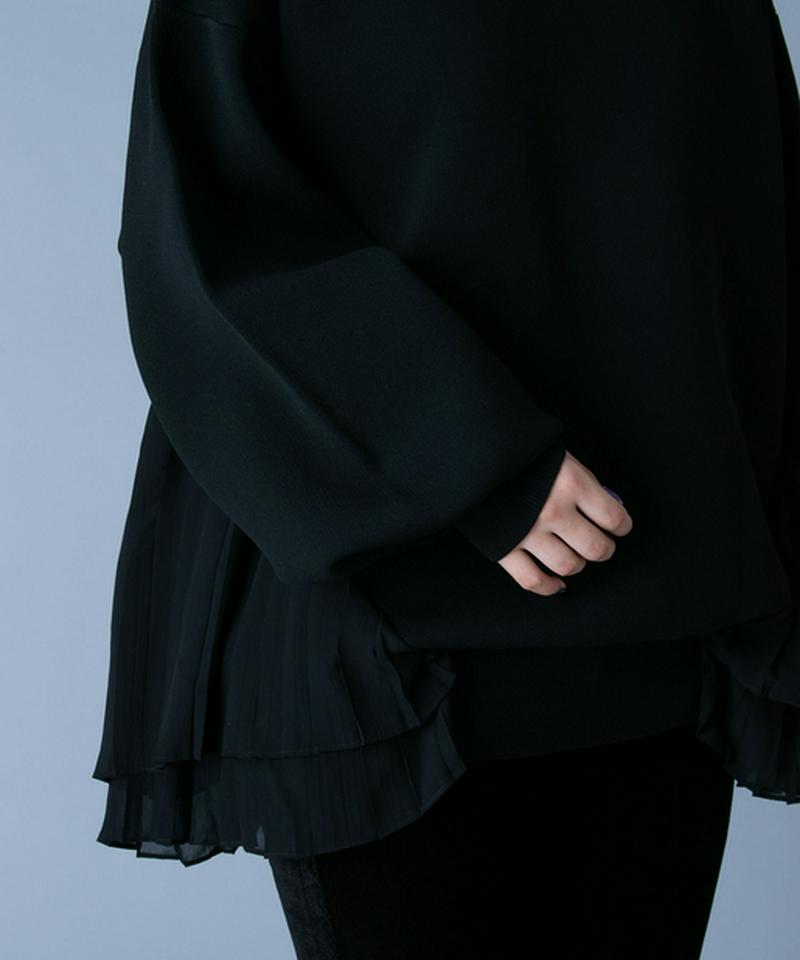 プリーツドッキングニットフーディー