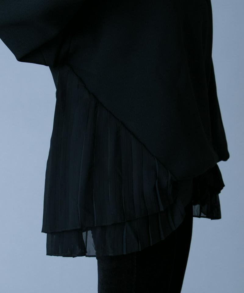 プリーツドッキングニットフーディー