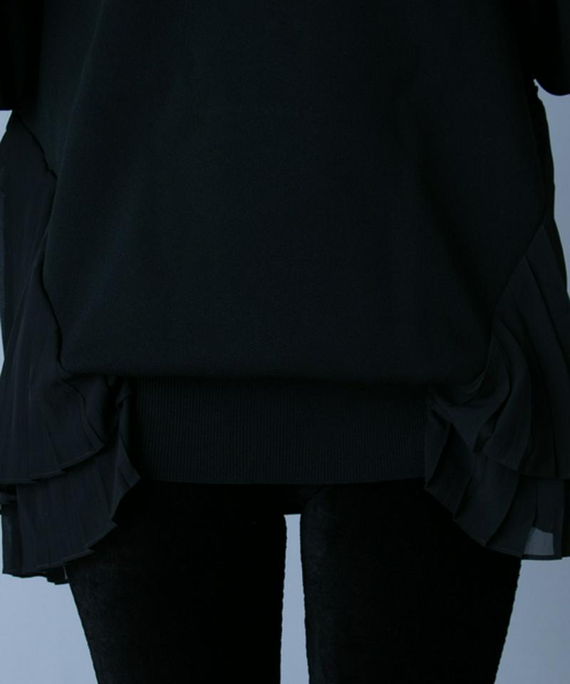 プリーツドッキングニットフーディー