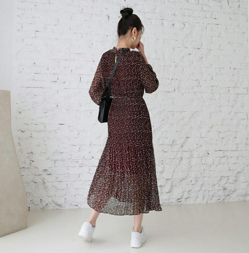 【新作10%OFF】ストラップ付花柄プリーツワンピース・全3色・b60603 レディース【ops】【韓国 ファッション ワンピー