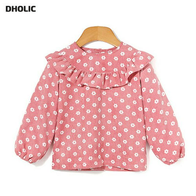 フラワーフリルブラウス・p005040 キッズ【3~8才】【bl】【トップス ブラウス ロングスリーブ 長袖 ラウンドネック 花柄 フラワー フリル ガーリー かわいい 女の子 韓国 韓国子供服 子供 こども 子供服 こども服】【KIDS】