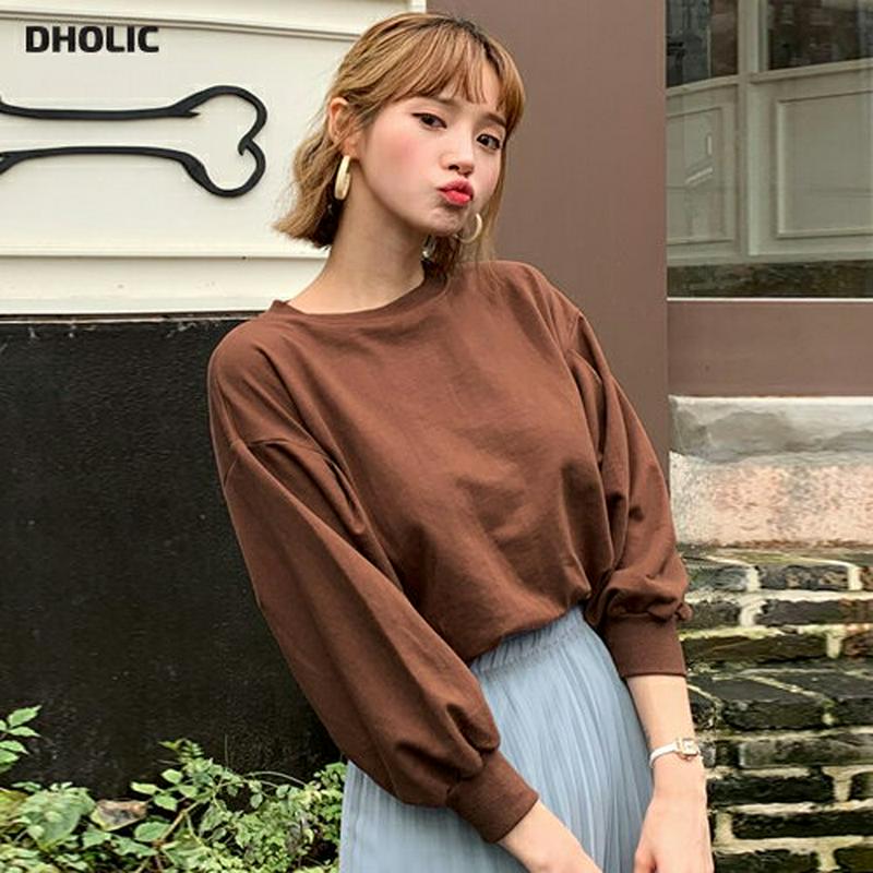 【新作10%OFF】アンバランスヘムパフTシャツ・全4色・b60586 レディース【tops】【韓国 ファッション トップス T