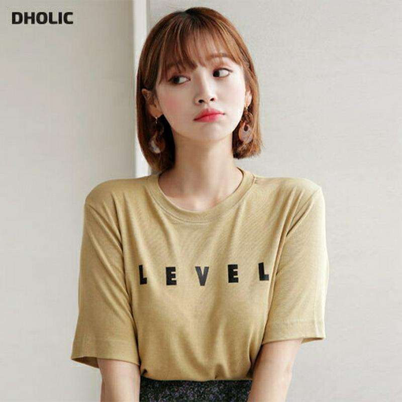 【新作10%OFF】LEVELスリットTシャツ・全4色・b60585 レディース【tops】【韓国 ファッション トップス Tシ