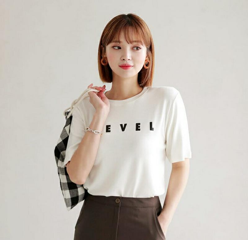 【新作10%OFF】LEVELスリットTシャツ・全4色・b60585 レディース【tops】【韓国 ファッション トップス Tシ