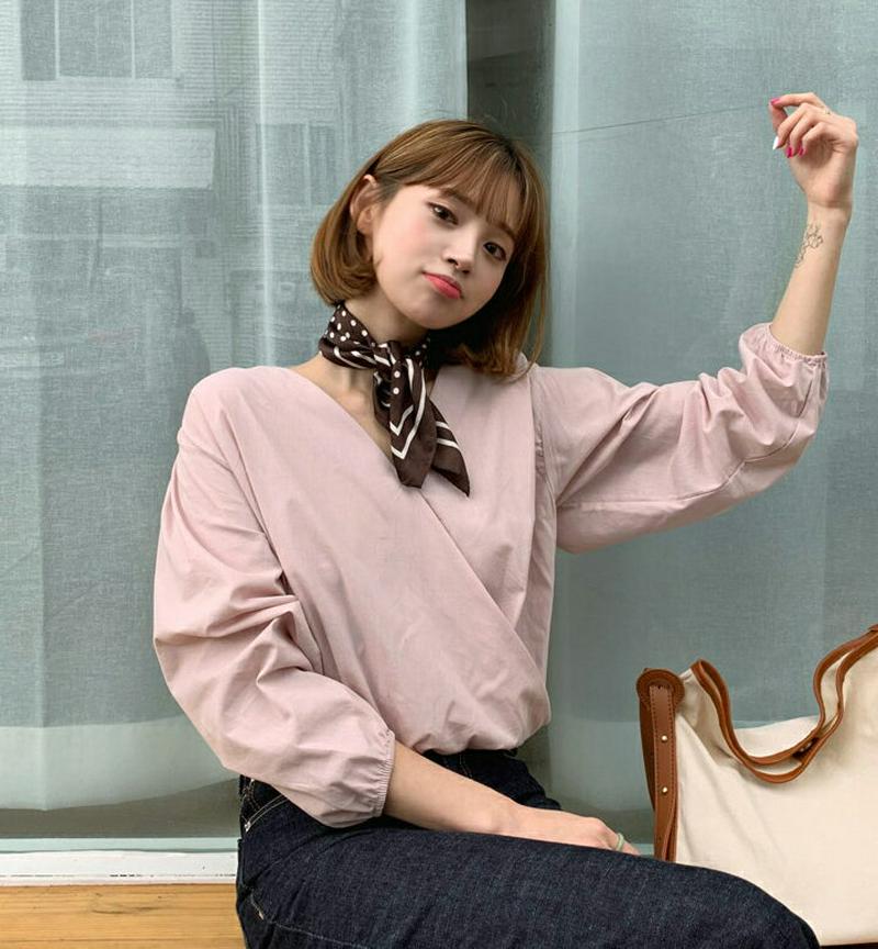 【新作10%OFF】ゴムヘムカシュクールブラウス・全3色・t60593 レディース【bl】【韓国 ファッション トップス ブラウ
