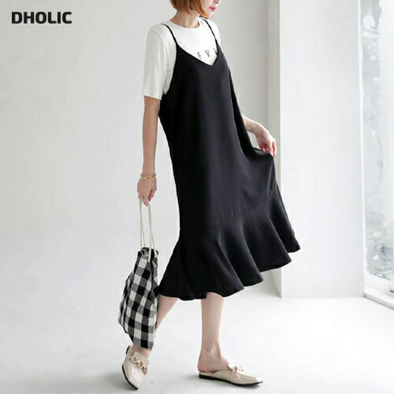 【新作10%OFF】フレアキャミワンピース・全2色・t60609 レディース【ops】【韓国 ファッション ワンピース ロングワ