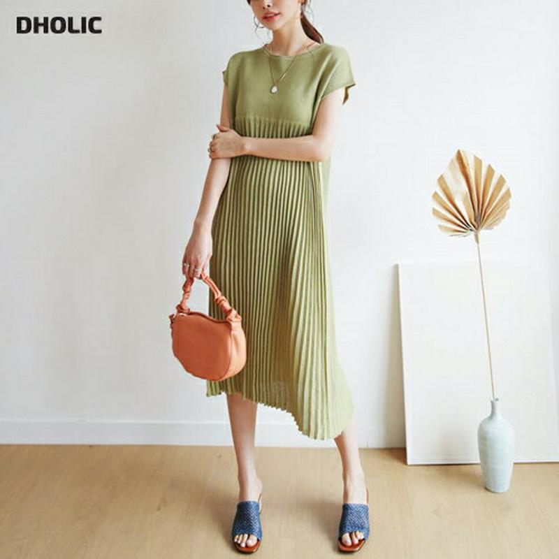 【全商品10%OFF】プリーツニットワンピース・全3色・b63294 レディース【ops】【韓国 ファッション ワンピース ロン