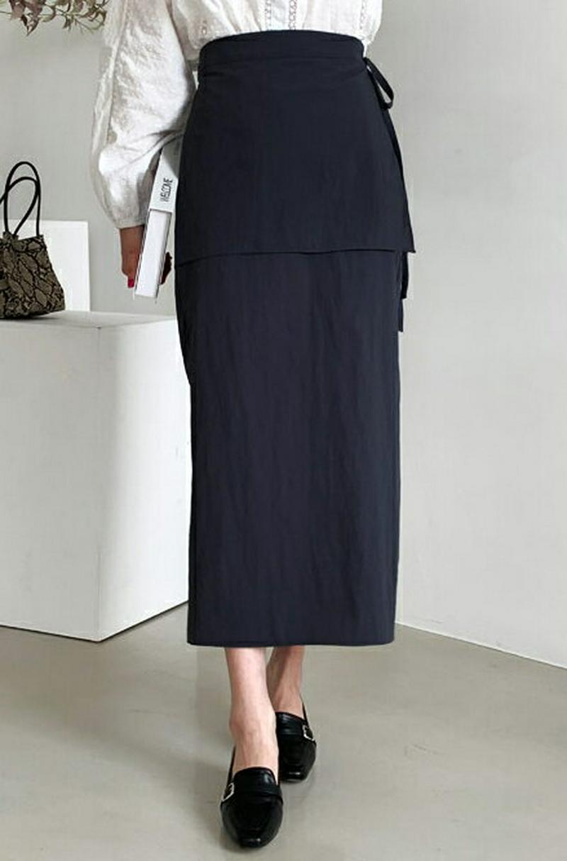 【全商品10%OFF】アンバランスリボンスカート・全3色・t60802 レディース【sk】【韓国 ファッション ボトムス スカー