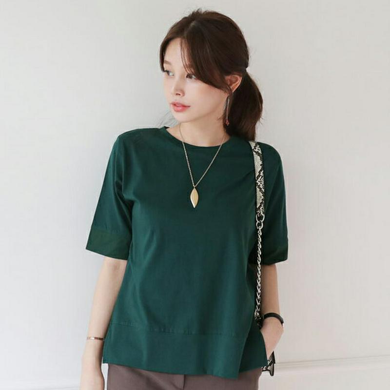 【全商品10%OFF】サイドスリットTシャツ・全3色・t63654 レディース【tops】【韓国 ファッション トップス Tシャ