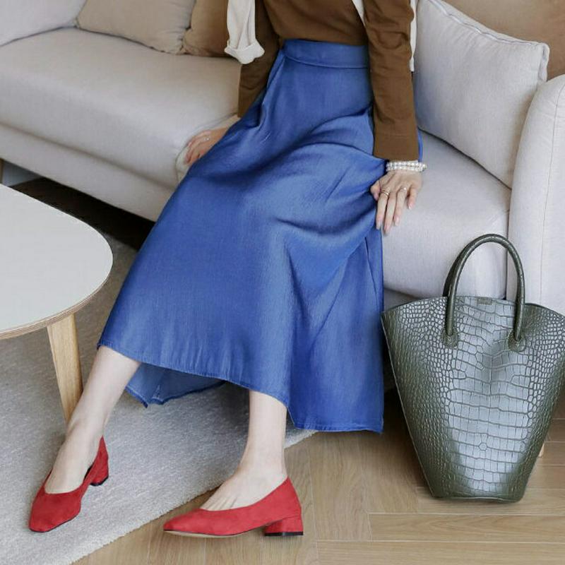 【全商品10%OFF】デニムフレアスカート・全2色・t63671 レディース【sk】【韓国 ファッション スカート ロング ロン