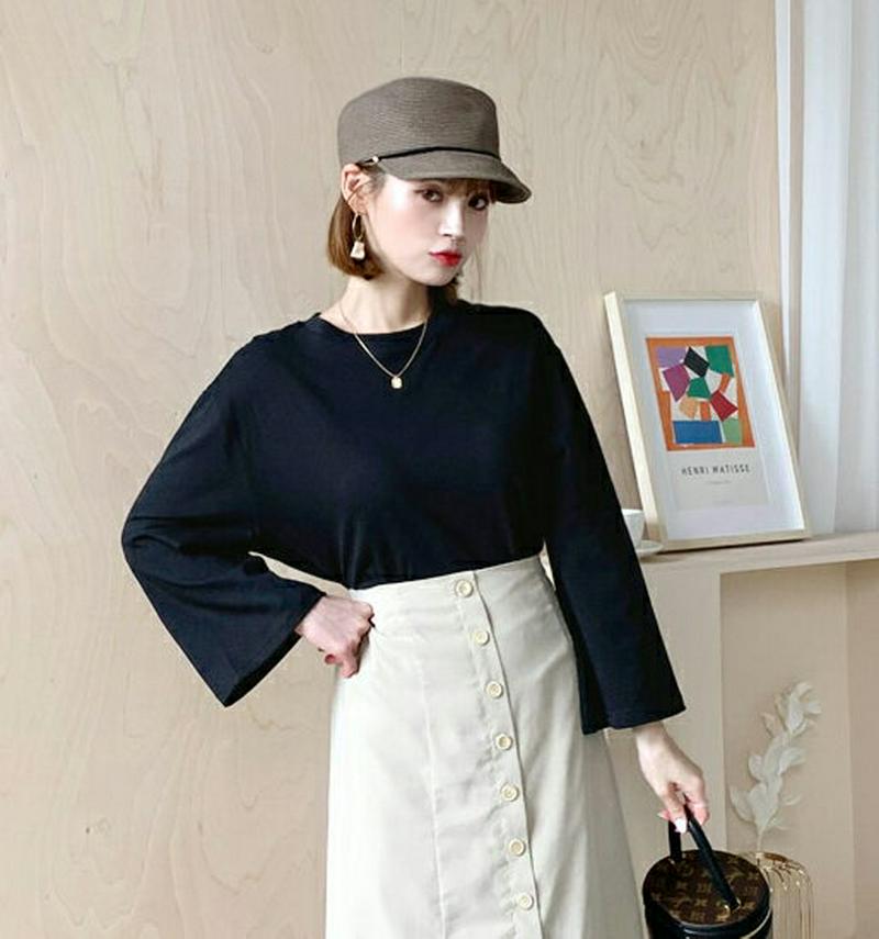 【全商品10%OFF】バックスリットTシャツ・全3色・t60784 レディース【tops】【韓国 ファッション トップス Tシャ