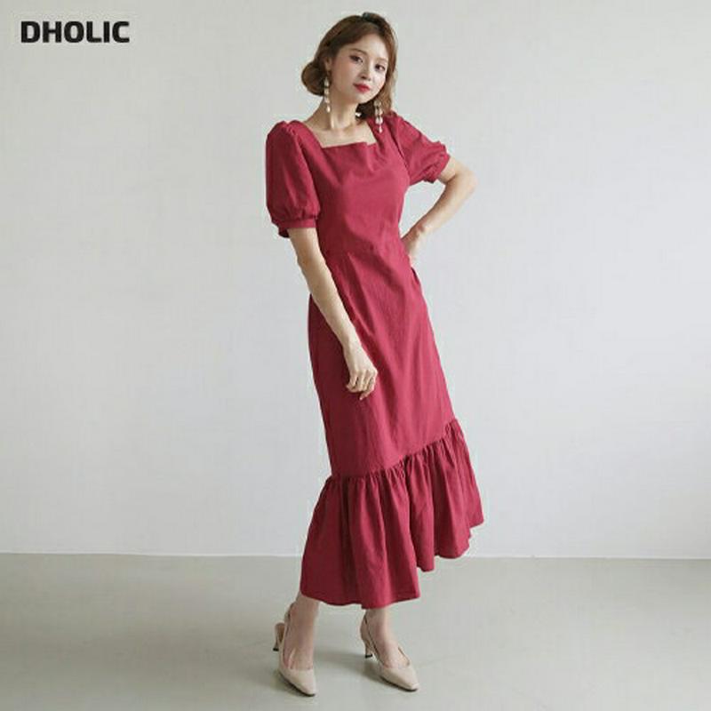 【全商品10%OFF】リボンスクエアワンピース・全3色・t60796 レディース【ops】【韓国 ファッション ワンピース ロン