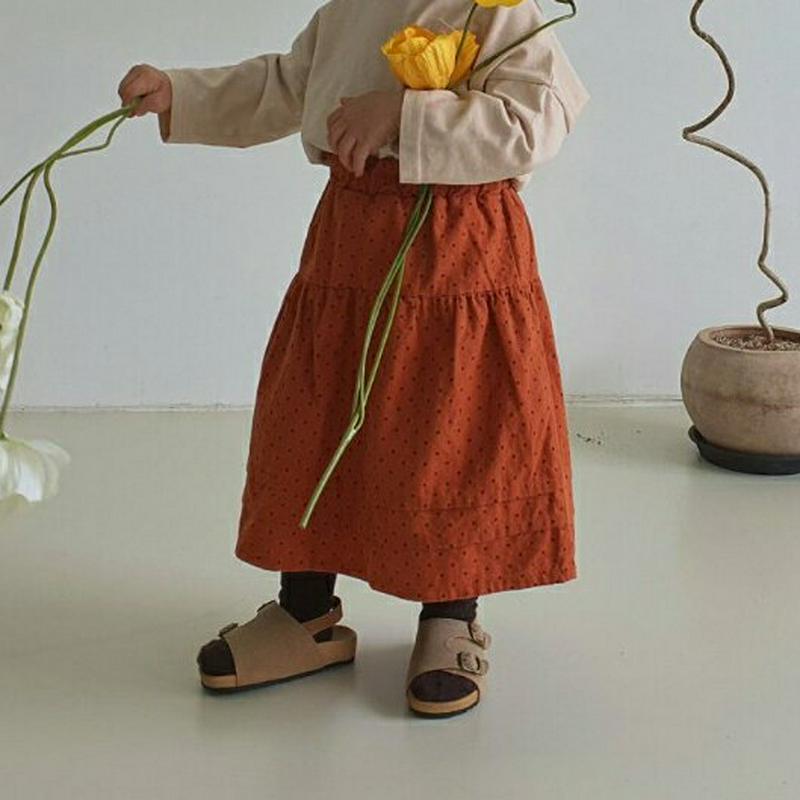 【新作10%OFF】ギャザーラインドットスカート・u05177 キッズ【3~8才】【sk】【スカート ミニスカート ショート丈 