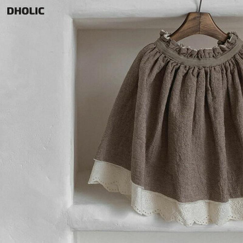 【新作10%OFF】レースレイヤードスカート・u05190 キッズ【3~8才】【sk】【スカート ミニスカート ショート丈 配色