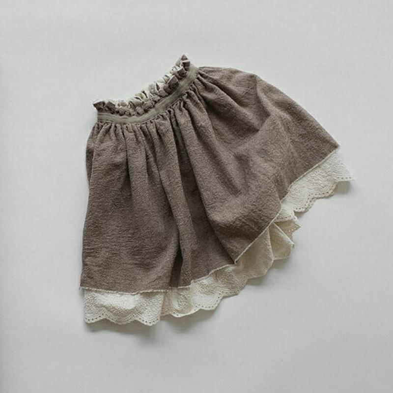 【新作10%OFF】レースレイヤードスカート・u05190 キッズ【3~8才】【sk】【スカート ミニスカート ショート丈 配色