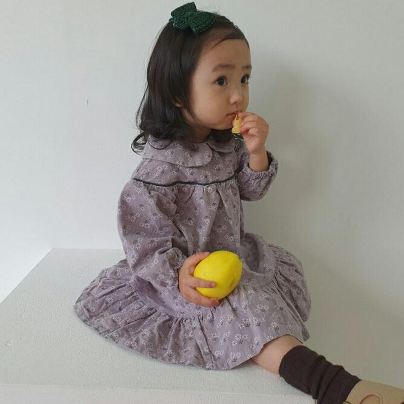 【新作10%OFF】ラウンドカラー花柄ワンピース・u05195 キッズ【3~8才】【ops】【ワンピース ロングワンピース ロン