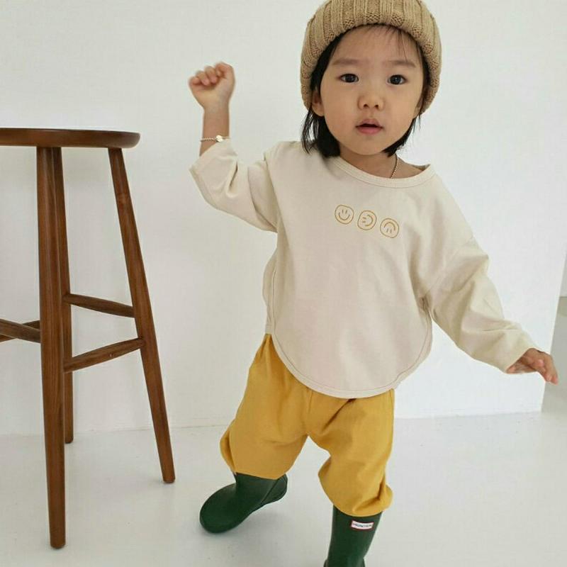 【新作10%OFF】スマイルプリントTシャツ&カラーパンツSET・u05173 キッズ【3~8才】【set】【セットアップ セッ