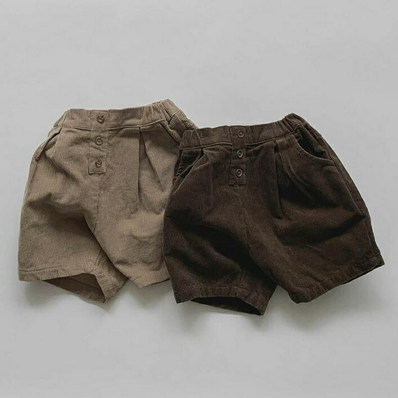 【新作10%OFF】ボタンコーデュロイショートパンツ・u05193 キッズ【3~8才】【pt】【パンツ ズボン ボトムス パンツ