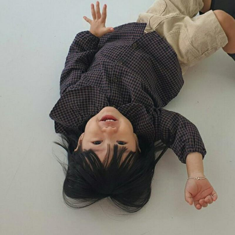 【新作10%OFF】ラッフルカラーチェックブラウス・u05167 キッズ【3~8才】【bl】【トップス ブラウス 長袖 ロングス