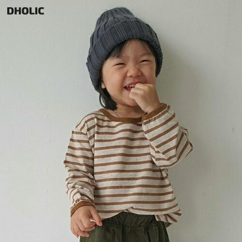 【新作10%OFF】ボーダー長袖Tシャツ・u05166 キッズ【3~8才】【tops】【トップス Tシャツ 長袖 ロングスリーブ
