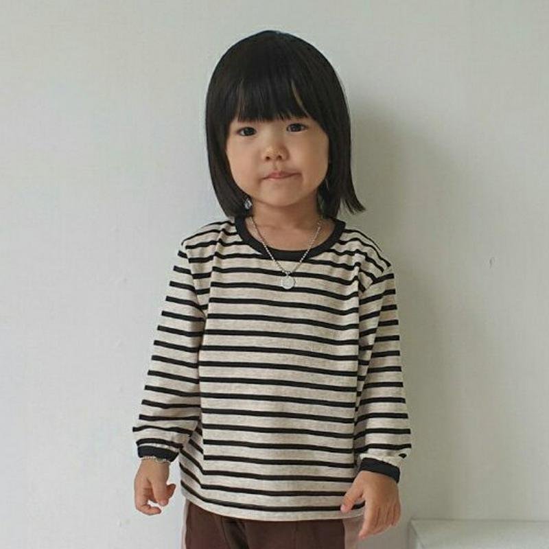 【新作10%OFF】ボーダー長袖Tシャツ・u05166 キッズ【3~8才】【tops】【トップス Tシャツ 長袖 ロングスリーブ