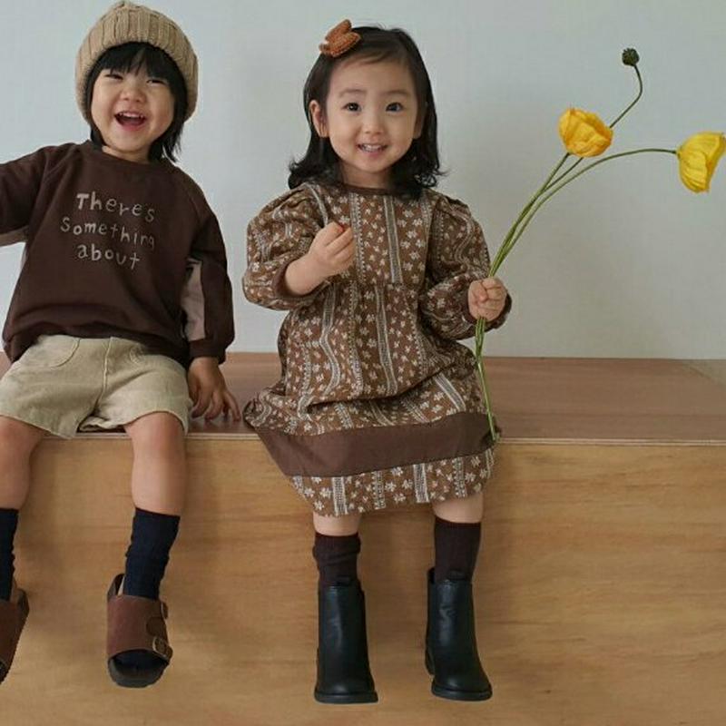 【新作10%OFF】配色パターンワンピース・u05158 キッズ【3~8才】【ops】【ワンピース ロングワンピース ロングスリ