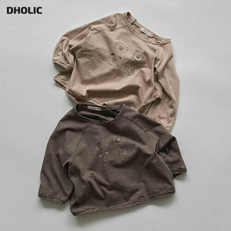 【新作10%OFF】BearラグランTシャツ・u05175 キッズ【3~8才】【tops】【トップス Tシャツ 長袖 ロンT ゆ