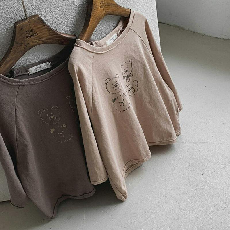 【新作10%OFF】BearラグランTシャツ・u05175 キッズ【3~8才】【tops】【トップス Tシャツ 長袖 ロンT ゆ