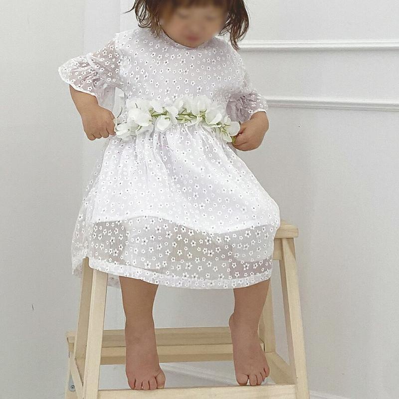 【新作10%OFF】花柄シースルーワンピース・p005213 キッズ【3~8才】【ops】【ワンピース ロングワンピース 半袖 