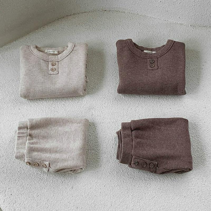【新作10%OFF】ボタン長袖Tシャツ&パンツSET・u05179 キッズ【3~8才】【set】【セットアップ setup トッ