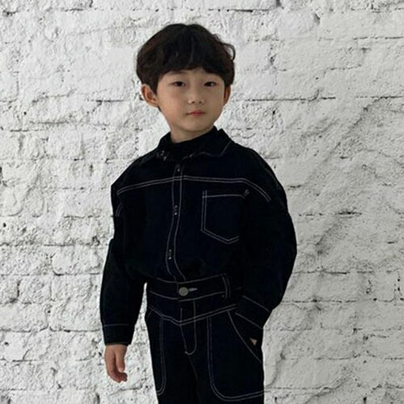 【新作10%OFF】ワンポケットステッチシャツ・u05098 キッズ【3~8才】【bl】【トップス シャツ 長袖 ロングスリーブ