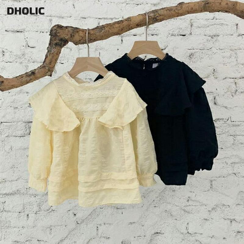 【新作10%OFF】ショルダーラッフルレースラインブラウス・u05097 キッズ【3~8才】【bl】【トップス ブラウス ロング