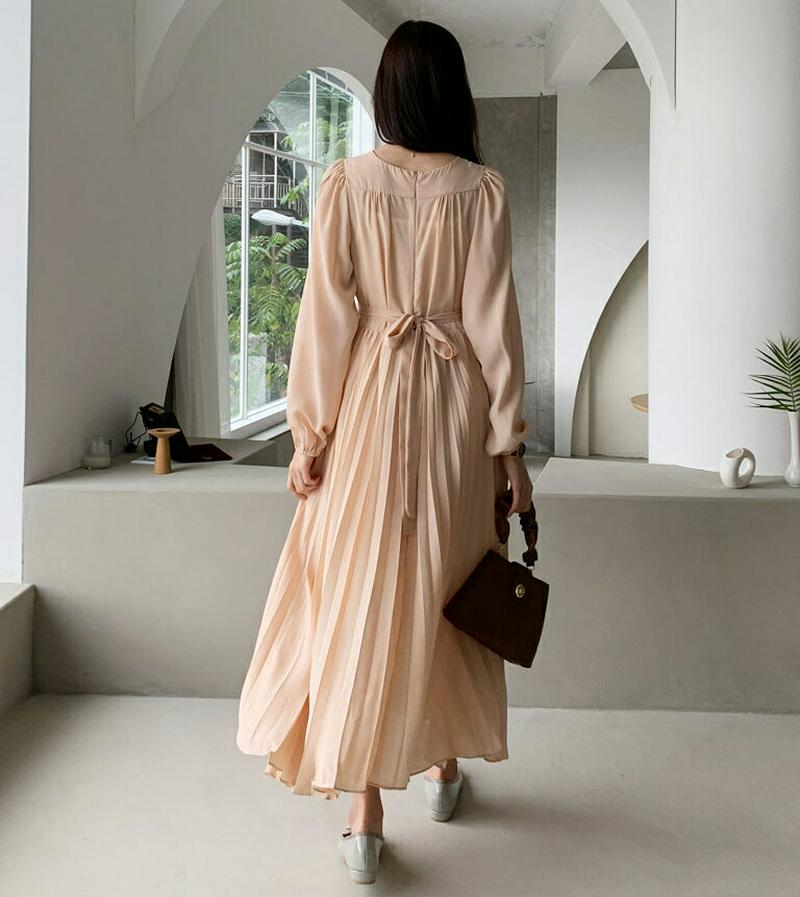 【新作10%OFF】カシュクールプリーツワンピース・全2色・b60665 レディース【ops】【韓国 ファッション ワンピース 