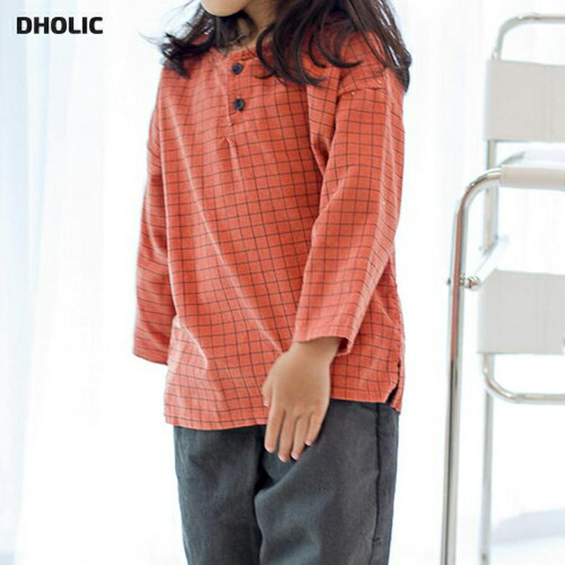 【新作10%OFF】グラフチェックコーデュロイTシャツ・u05137 キッズ【3~8才】【tops】【トップス Tシャツ 長袖 