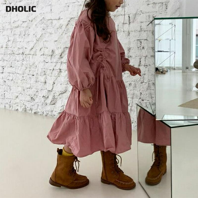 【新作10%OFF】バルーンスリーブシャーリングワンピース・u05099 キッズ【3~8才】【ops】【ワンピース ロングワンピ