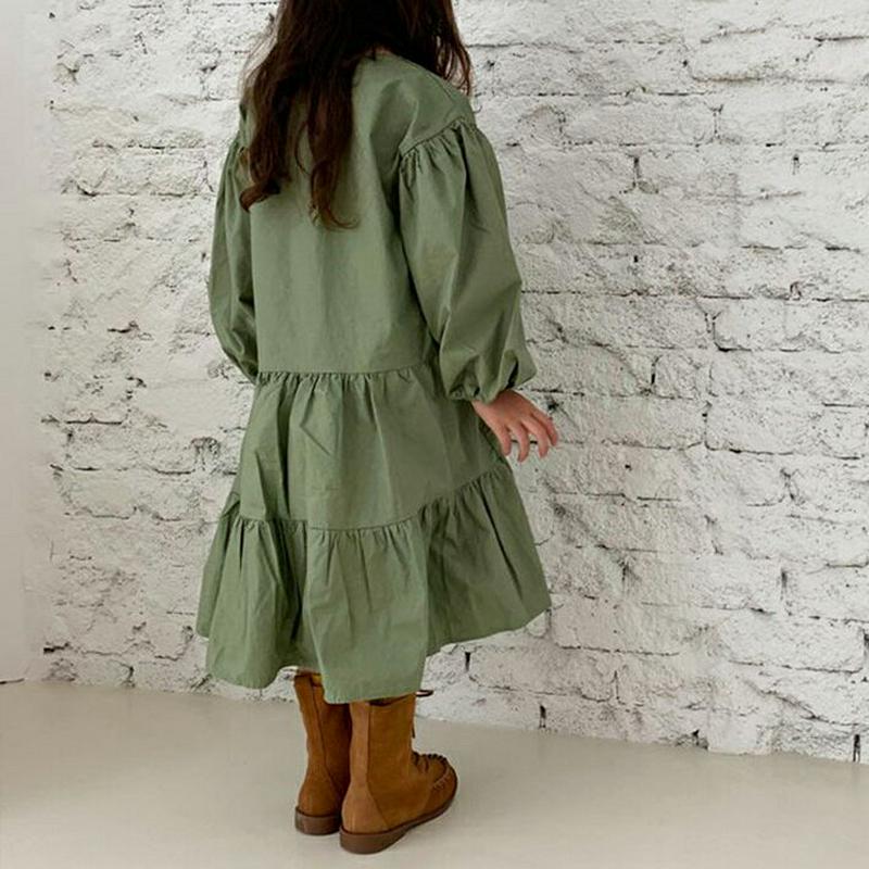 【新作10%OFF】バルーンスリーブシャーリングワンピース・u05099 キッズ【3~8才】【ops】【ワンピース ロングワンピ