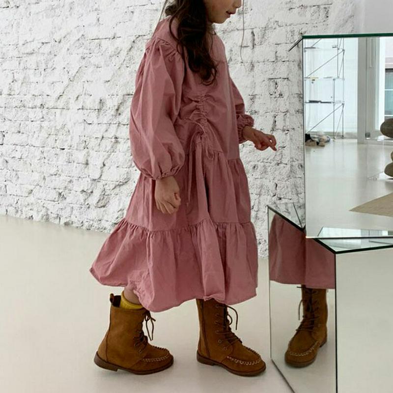 【新作10%OFF】バルーンスリーブシャーリングワンピース・u05099 キッズ【3~8才】【ops】【ワンピース ロングワンピ