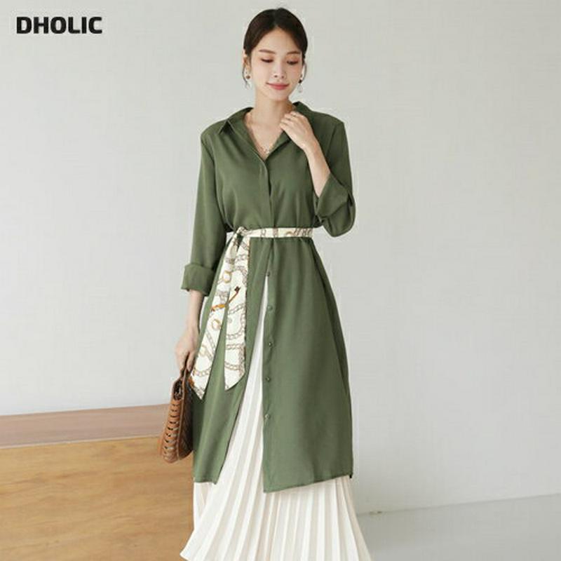 【新作10%OFF】パターンベルト付シャツワンピース・全3色・b63841 レディース【ops】【ワンピース シャツワンピース 