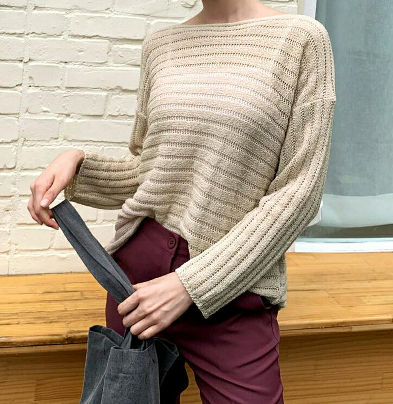 【新作10%OFF】ラウンドネックリブニット・全5色・b60600 レディース【tops】【韓国 ファッション トップス ニット