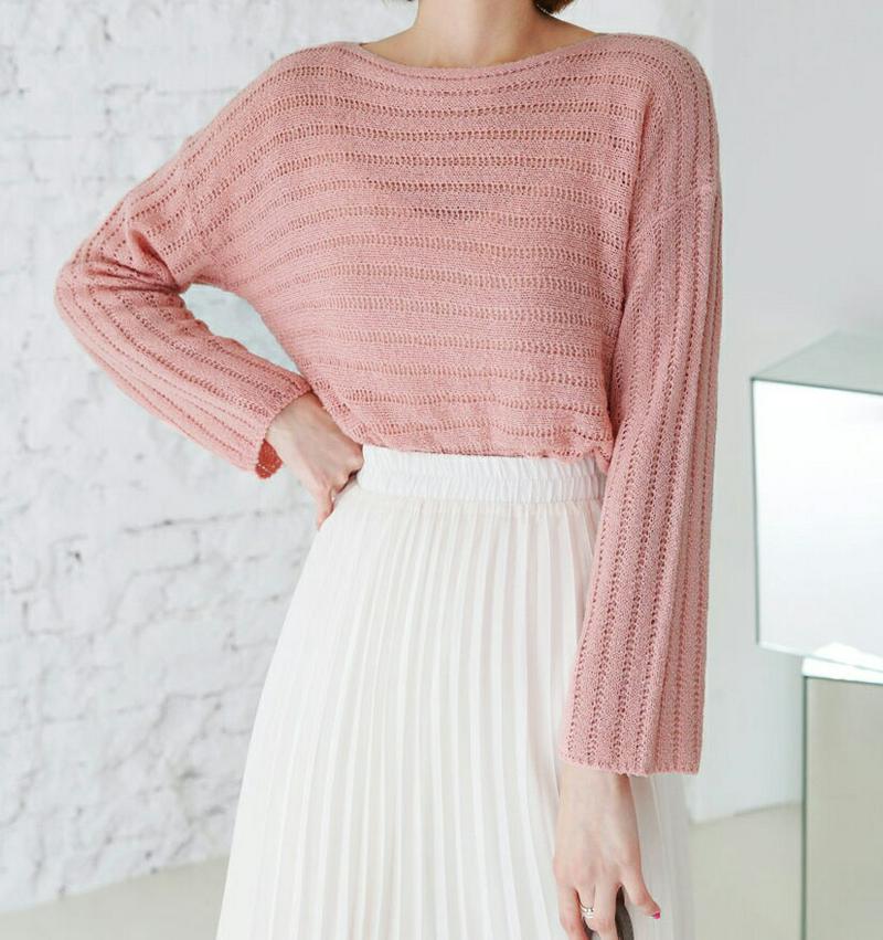 【新作10%OFF】ラウンドネックリブニット・全5色・b60600 レディース【tops】【韓国 ファッション トップス ニット