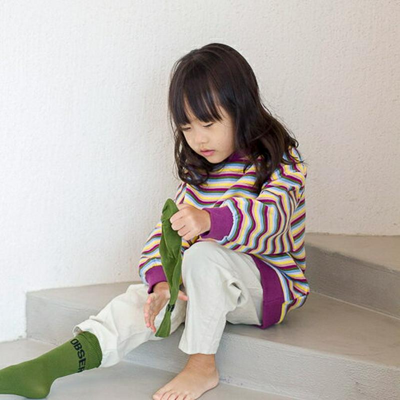 【新作10%OFF】カラフルボーダースウェット・u05119 キッズ【3~8才】【tops】【トップス スウェット トレーナー 