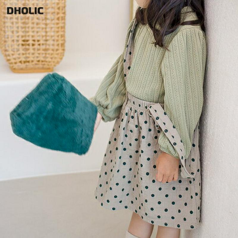 【新作10%OFF】ショルダーストラップドット柄スカート・u05112 キッズ【3~8才】【sk】【スカート ミディ丈 ミディス