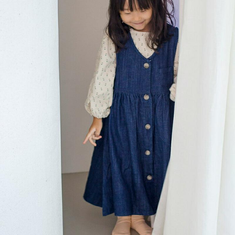 【新作10%OFF】スリーブレスデニムワンピース・u05105 キッズ【3~8才】【ops】【ワンピース ロング ロングワンピー