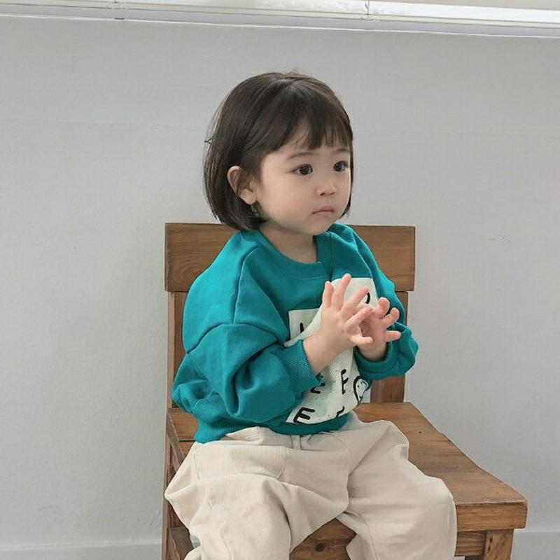 【新作10%OFF】HAPPYボックスプリントスウェット・u05051 キッズ【3~8才】【tops】【トップス スウェット ボ