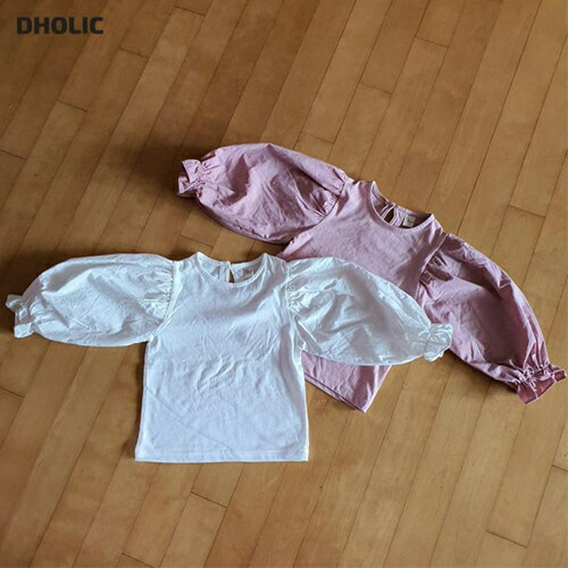 【新作10%OFF】フリルボリュームスリーブTシャツ・u05154 キッズ【3~8才】【tops】【トップス Tシャツ 長袖 フ